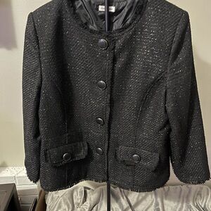 Joan Rivers Black Textured Blazer